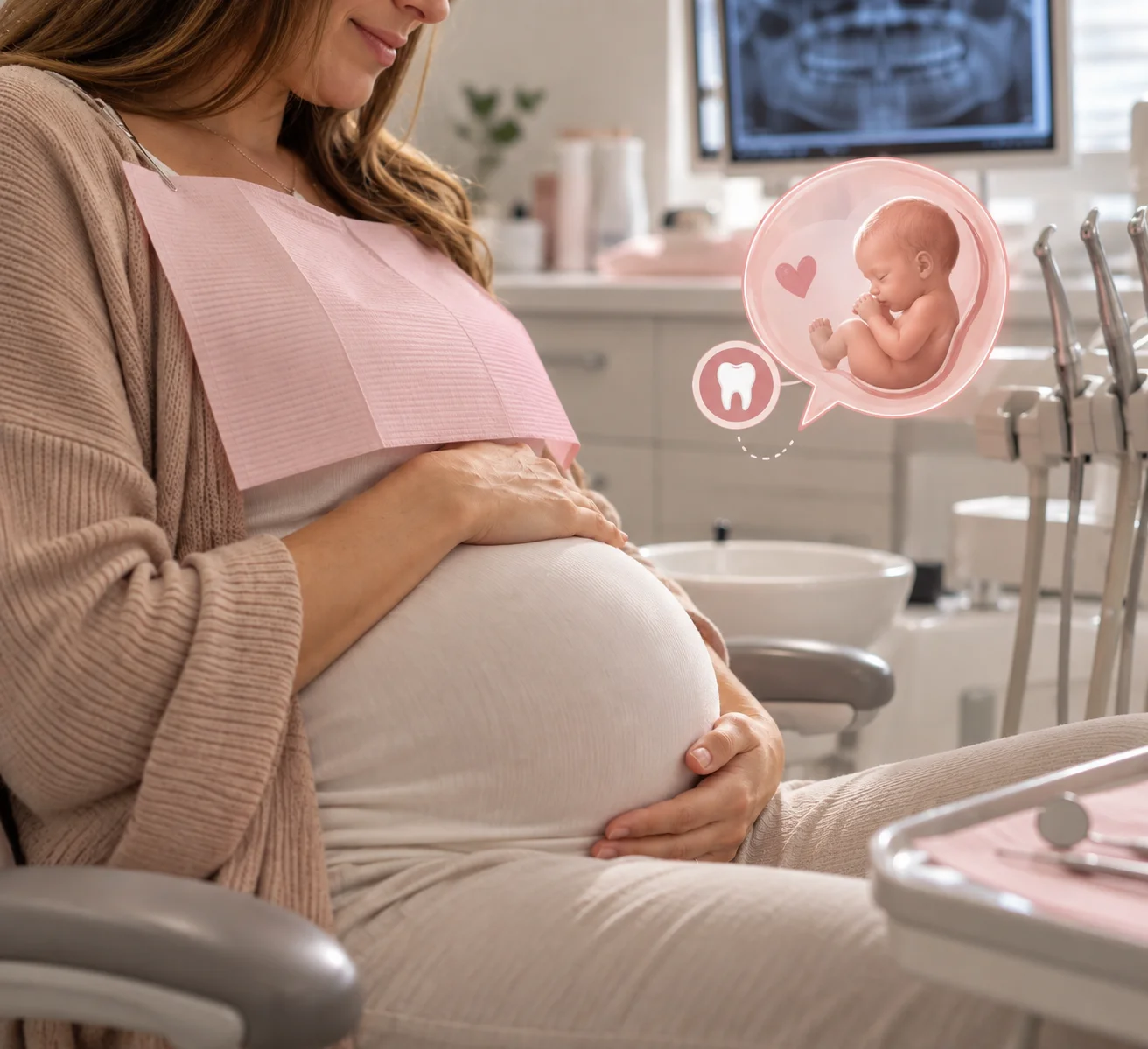 Gestante durante o pré-natal odontológico